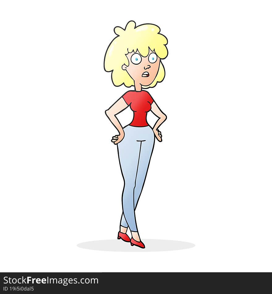 cartoon surprised woman