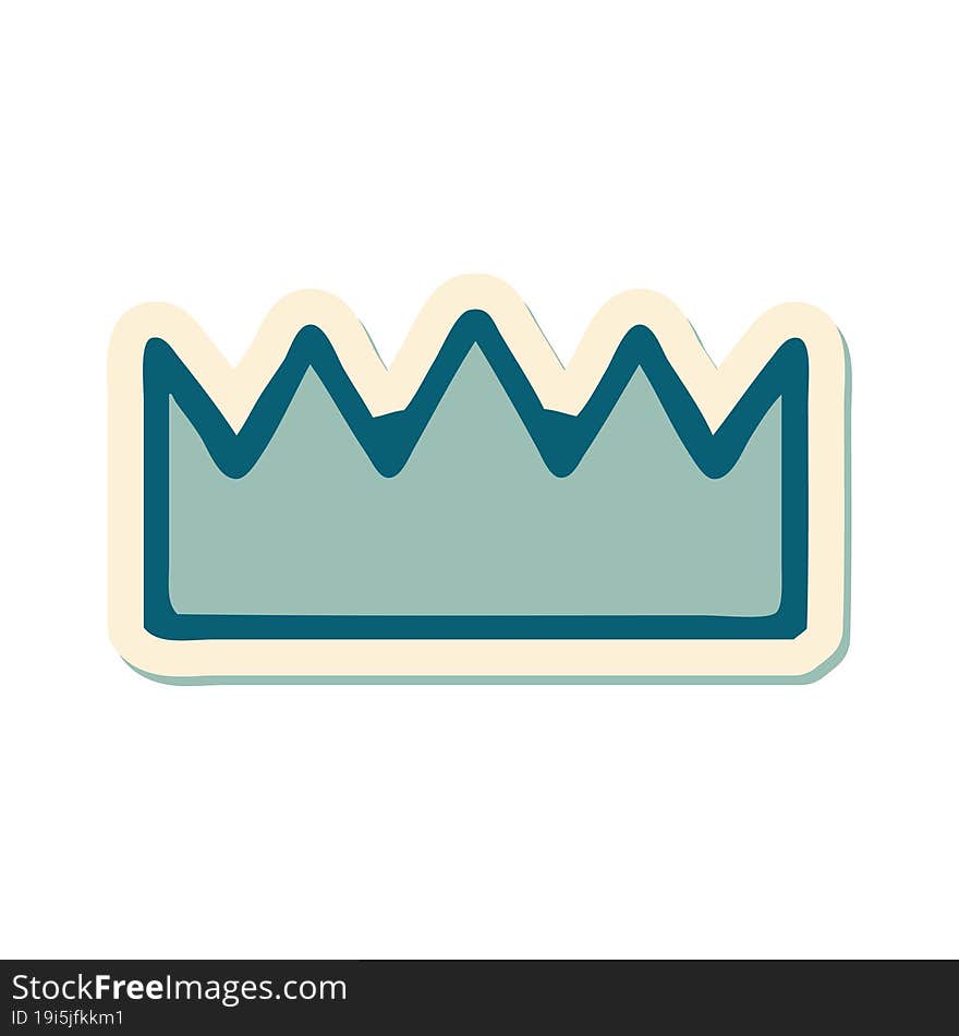 Tattoo Style Sticker Of A Crown