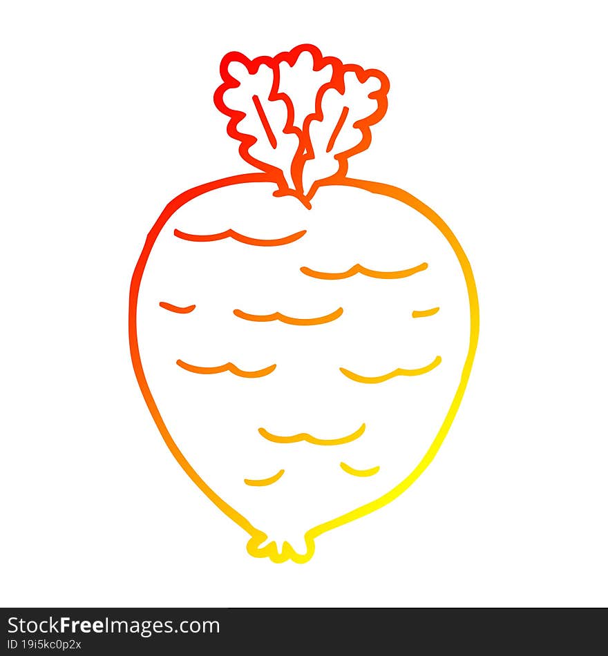 warm gradient line drawing cartoon root vegetable