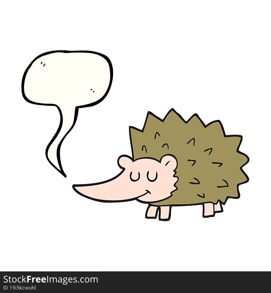 Speech Bubble Cartoon Hedgehog