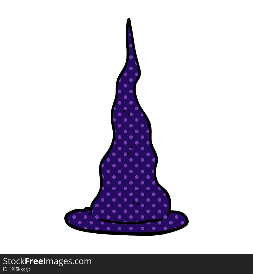 cartoon doodle witch hat