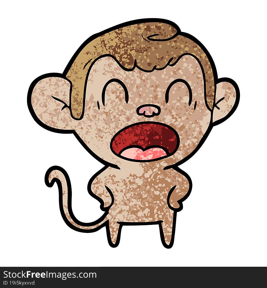 shouting cartoon monkey. shouting cartoon monkey