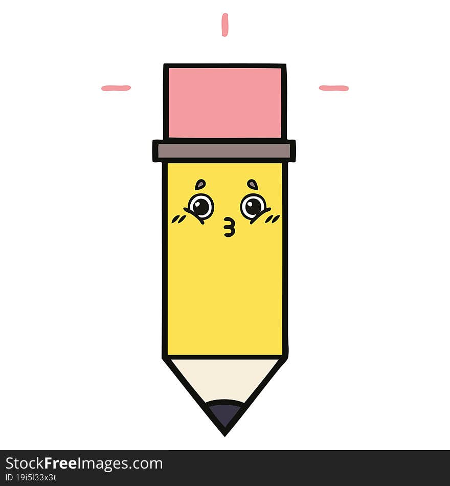 cute cartoon of a pencil. cute cartoon of a pencil