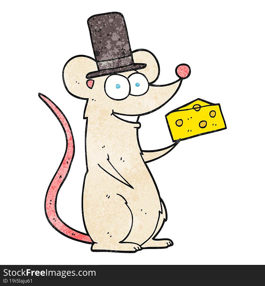 textured cartoon mouse with cheese