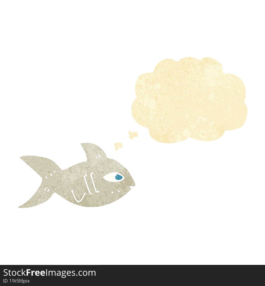 cartoon fish with thought bubble