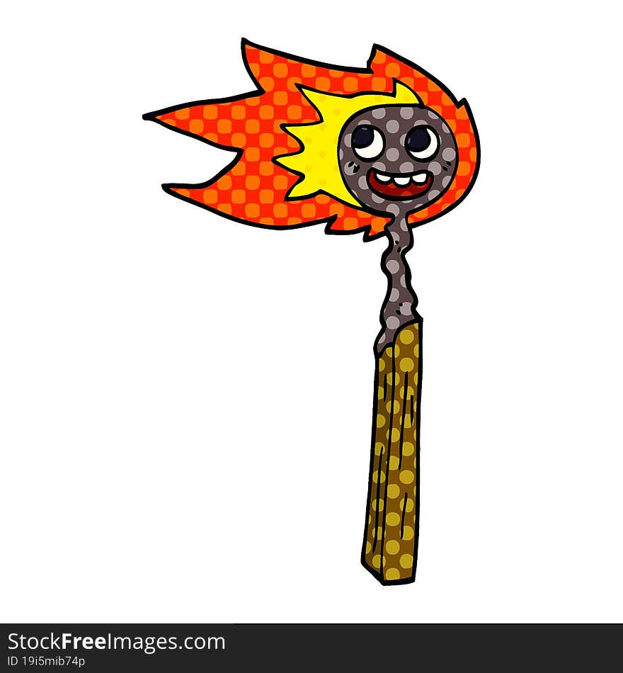 cartoon doodle burnt match