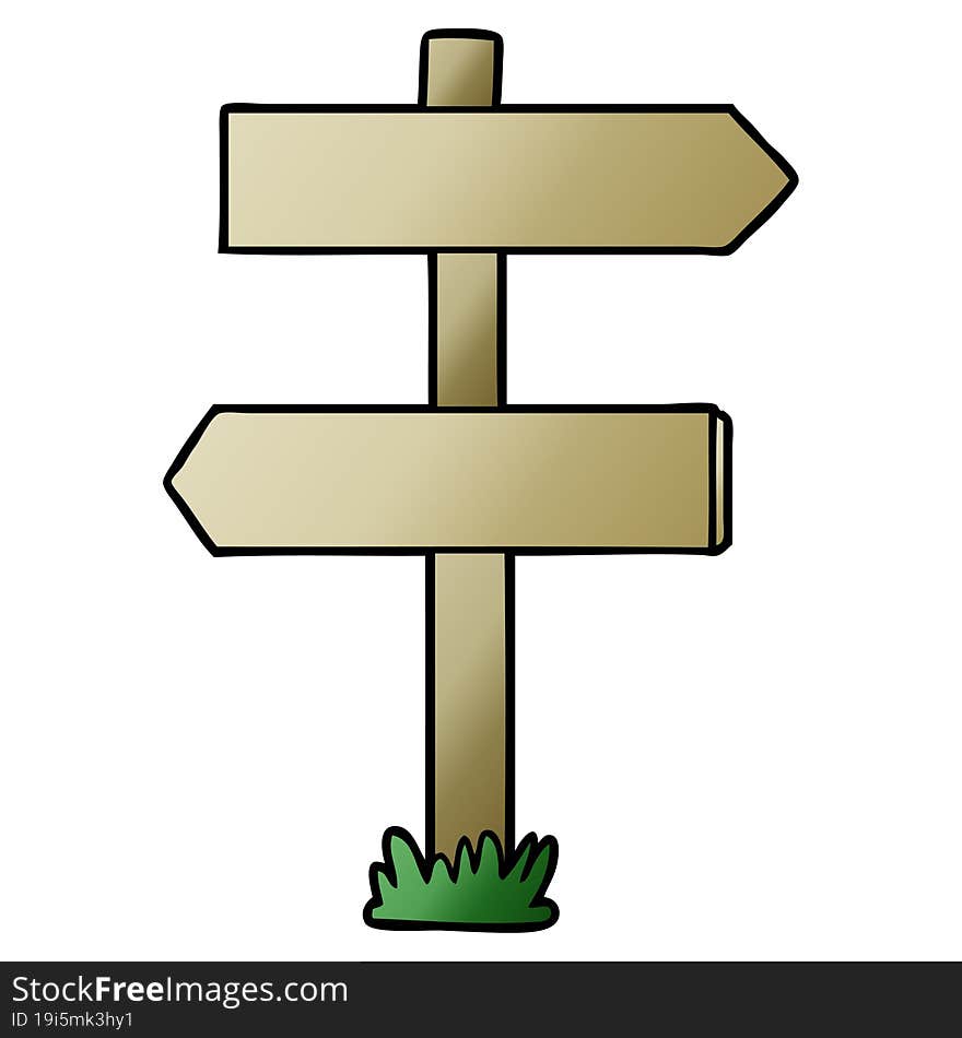 cartoon sign post. cartoon sign post