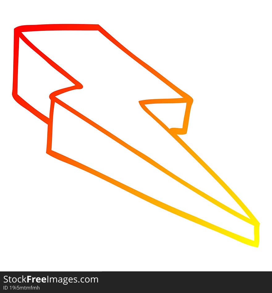 warm gradient line drawing cartoon decorative lightning bolt