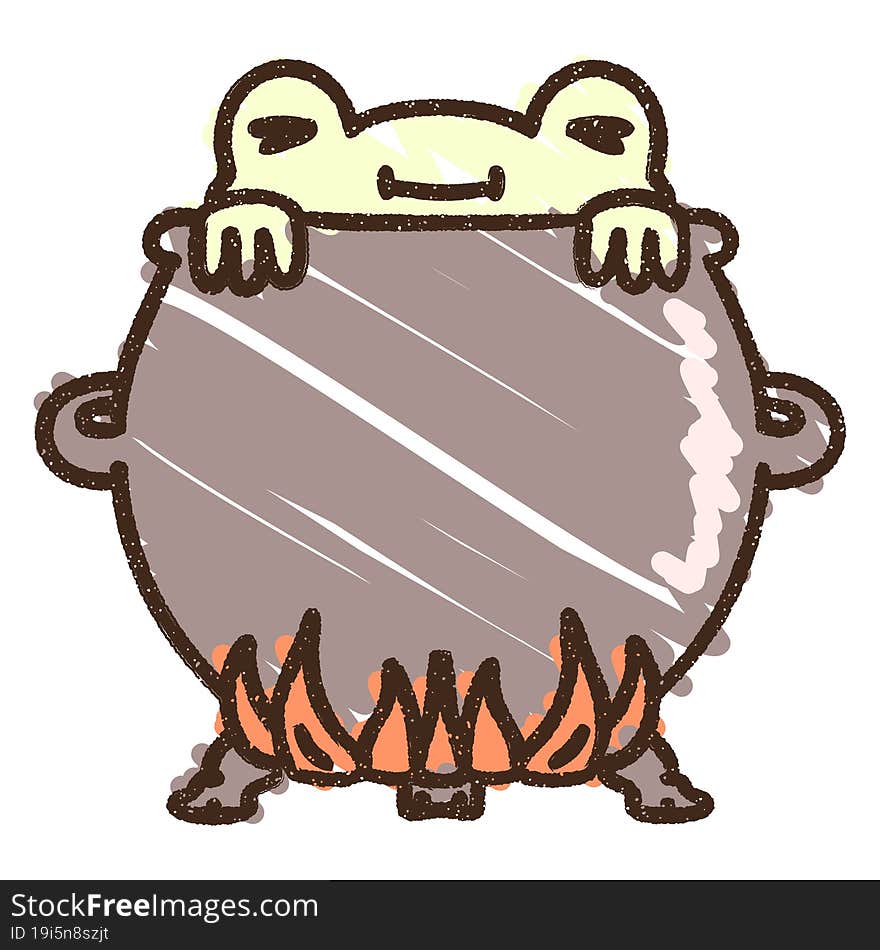 Cauldron Toad Chalk Drawing