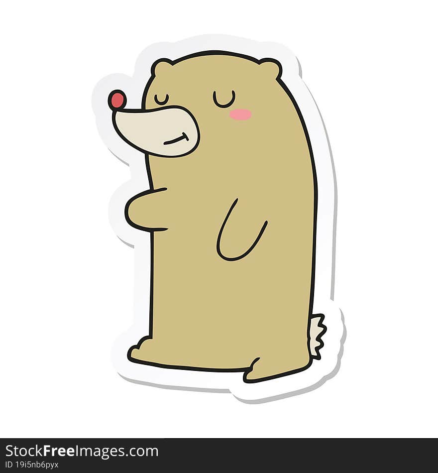 sticker of a cute cartoon bear