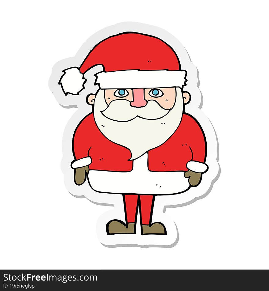 sticker of a cartoon santa claus