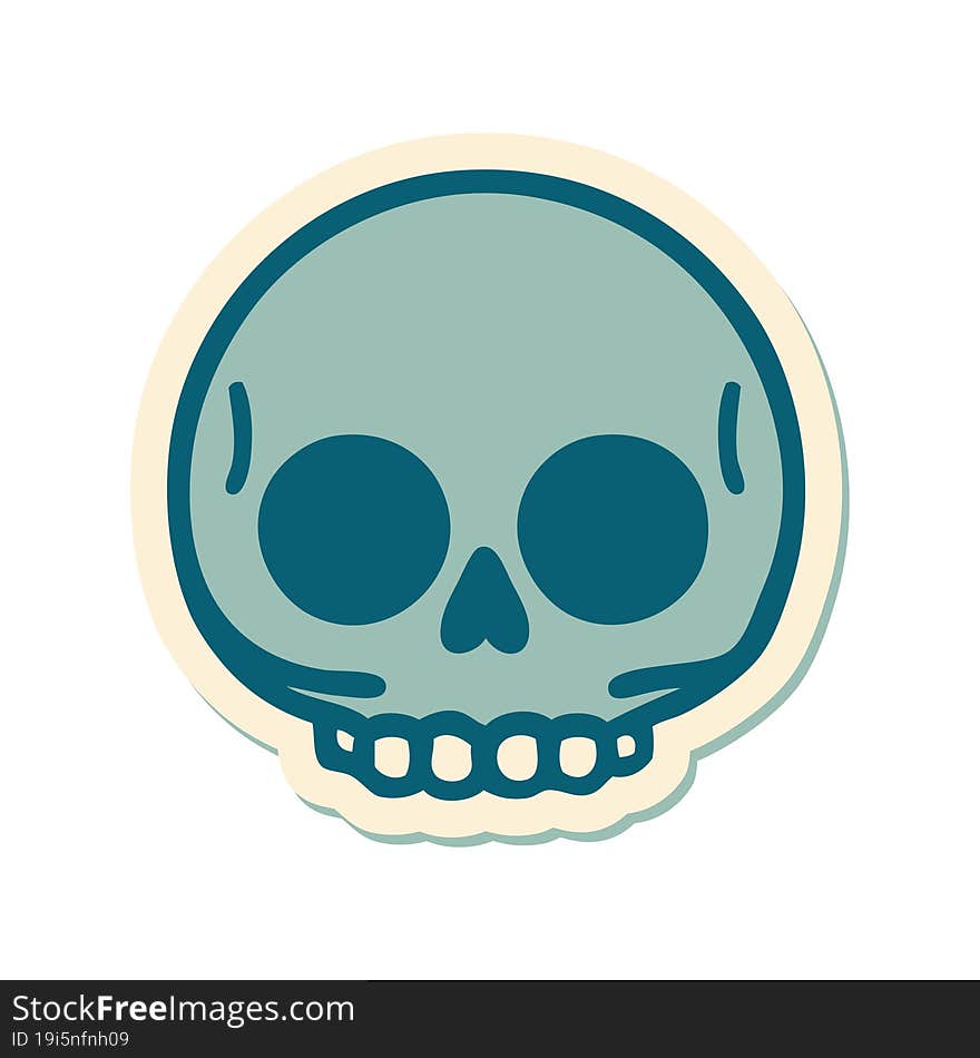 tattoo style sticker of a skull