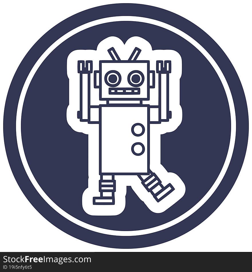 Dancing Robot Circular Icon