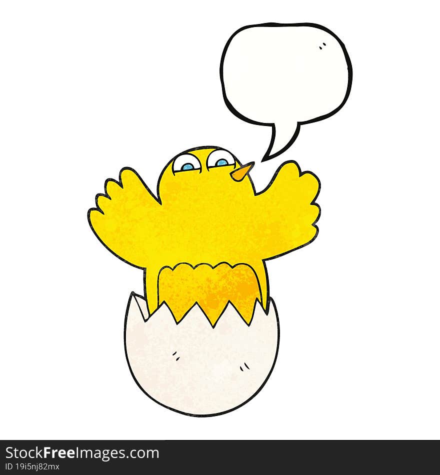 Speech Bubble Textured Cartoon Hatching Egg