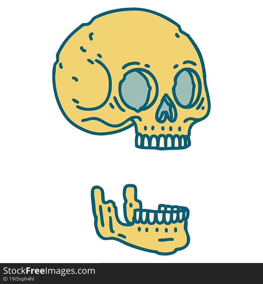 tattoo style icon of a skull