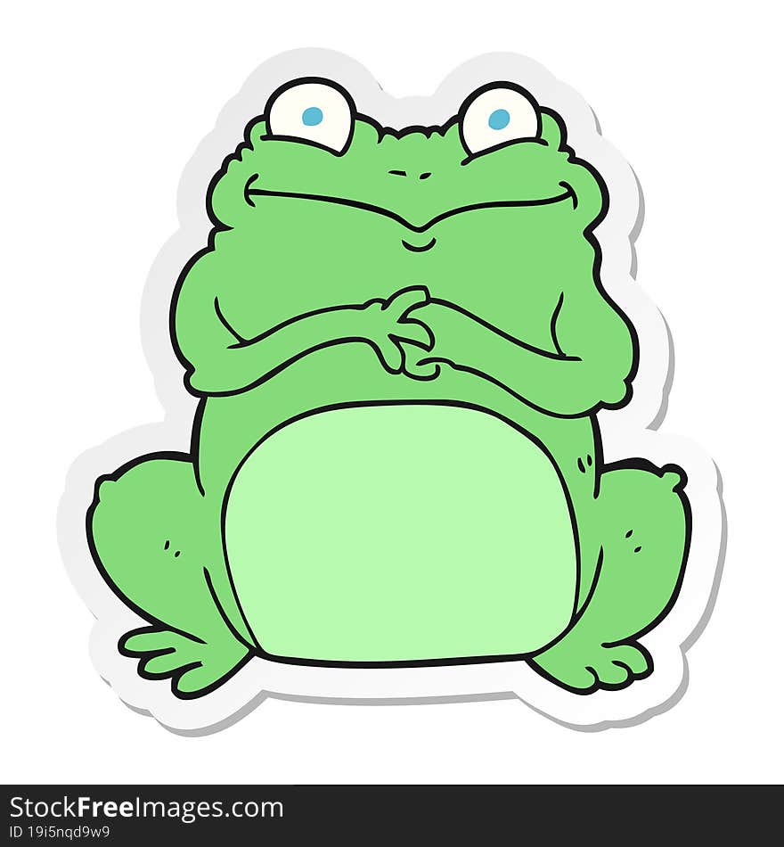 Sticker Of A Cartoon Funny Frog