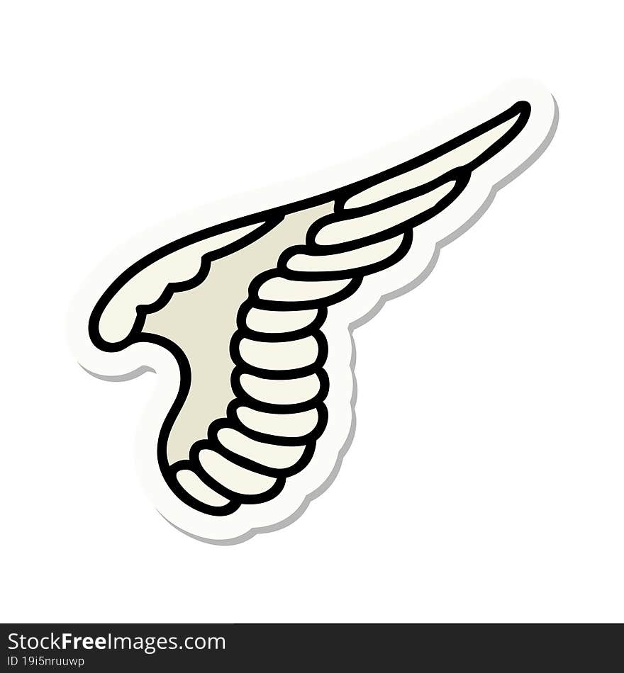 sticker of tattoo in traditional style of a wing. sticker of tattoo in traditional style of a wing