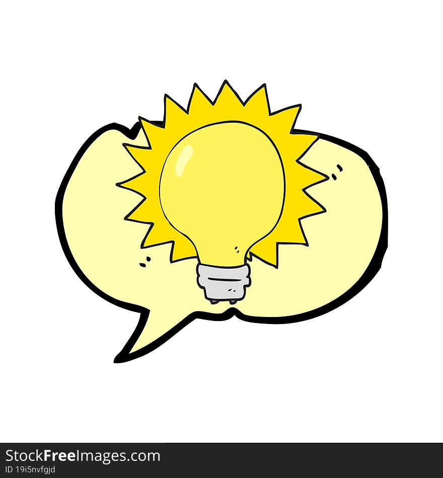 speech bubble cartoon light bulb