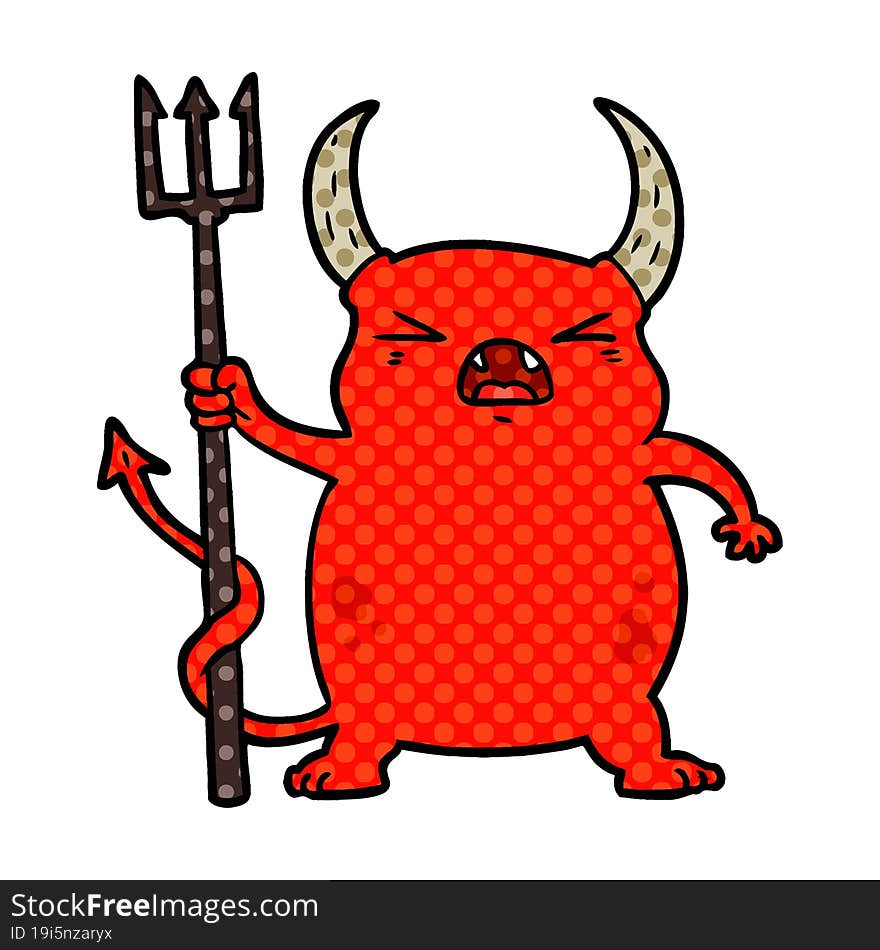 cartoon angry little devil. cartoon angry little devil