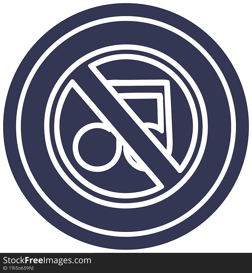 no music circular icon symbol