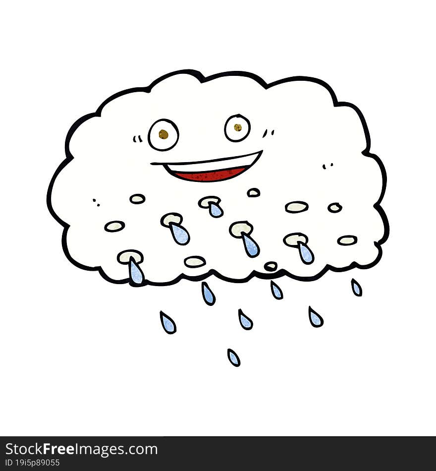 Cartoon Happy Raincloud