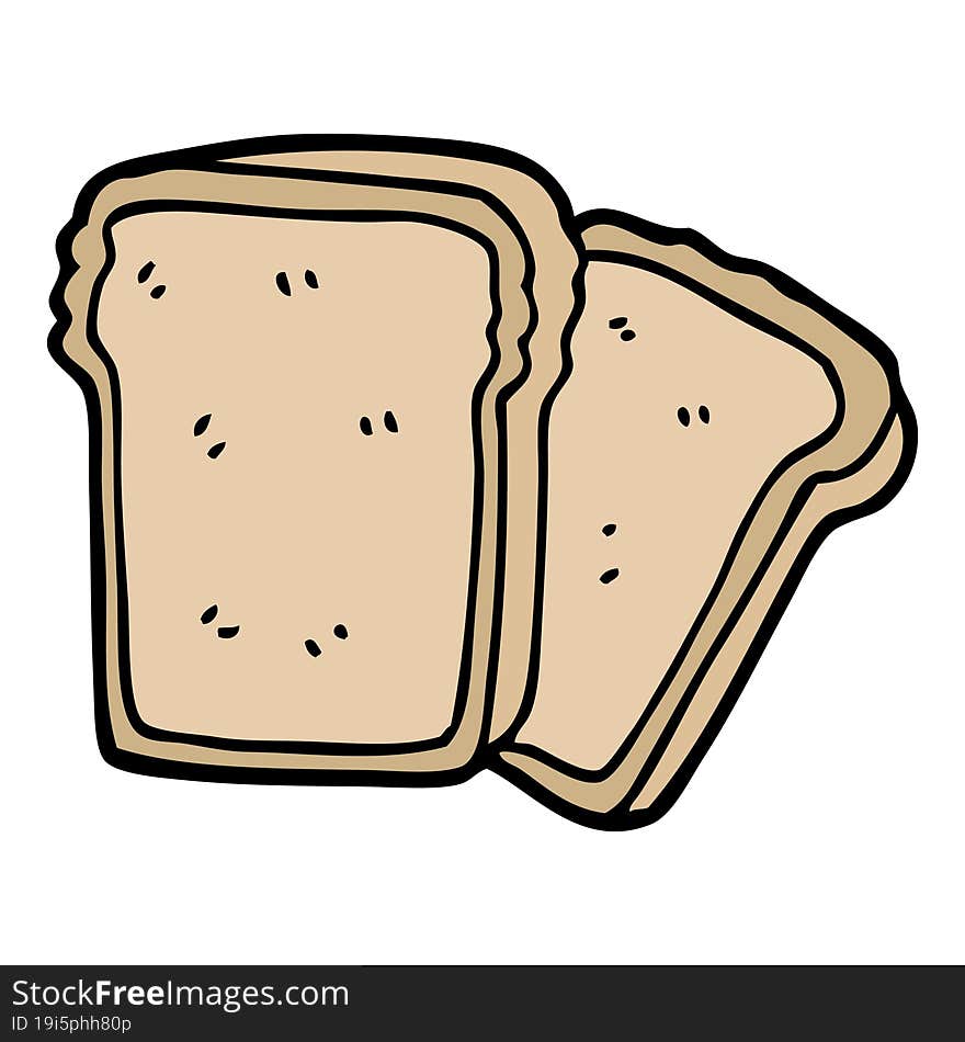 cartoon doodle slices of bread