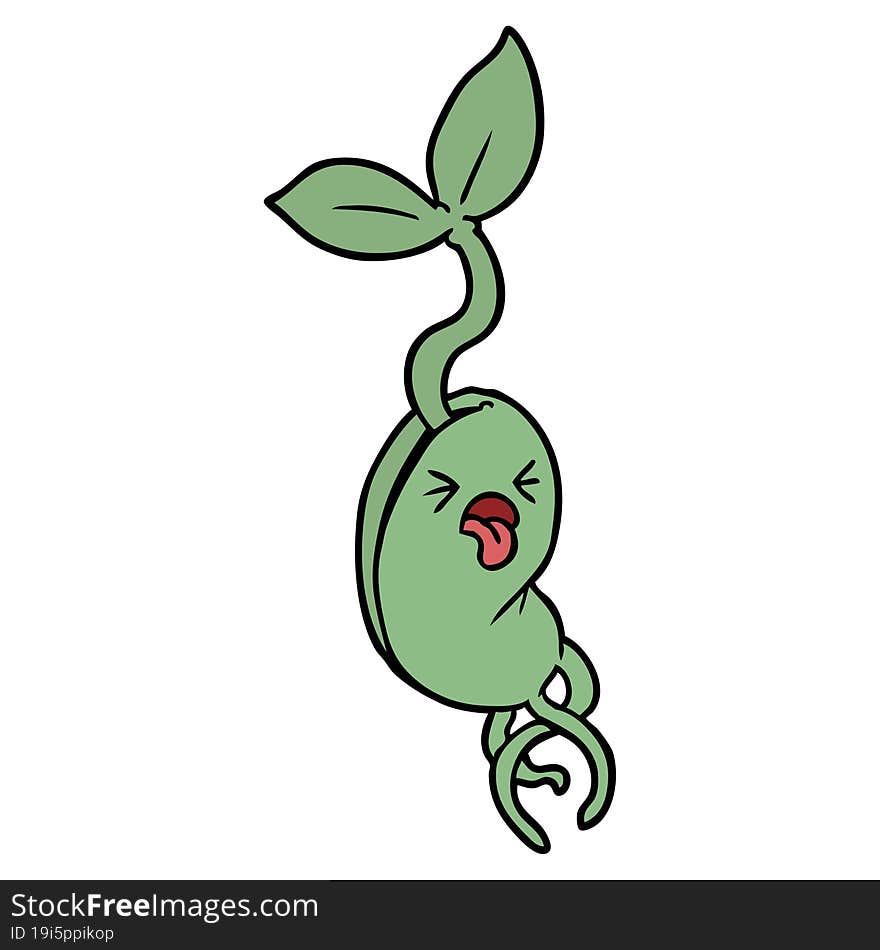 cartoon sprouting seedling. cartoon sprouting seedling