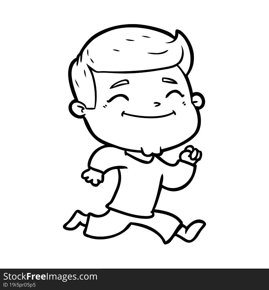 happy cartoon man running. happy cartoon man running