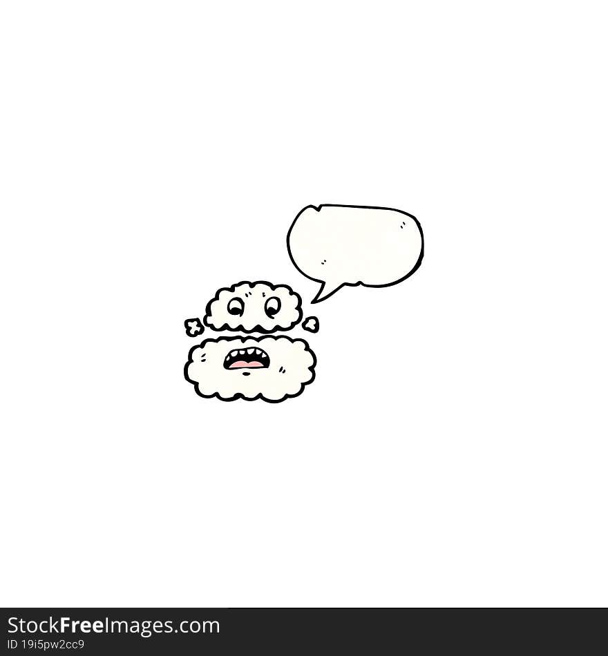 cartoon cloud with speech bubble