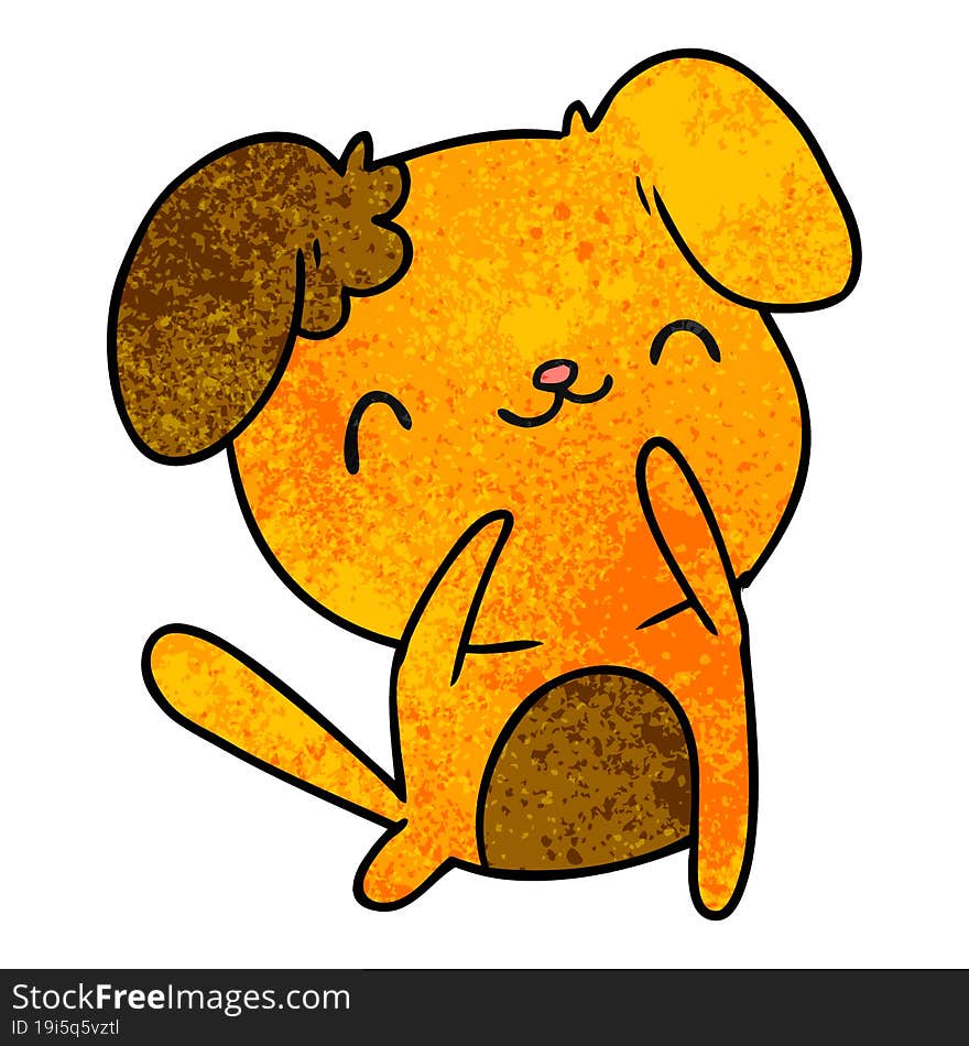 textured cartoon kawaii of a cute dog