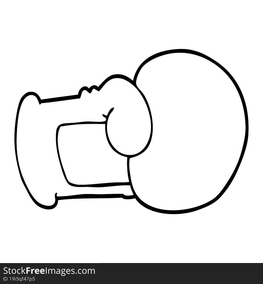 line drawing cartoon boxing glove