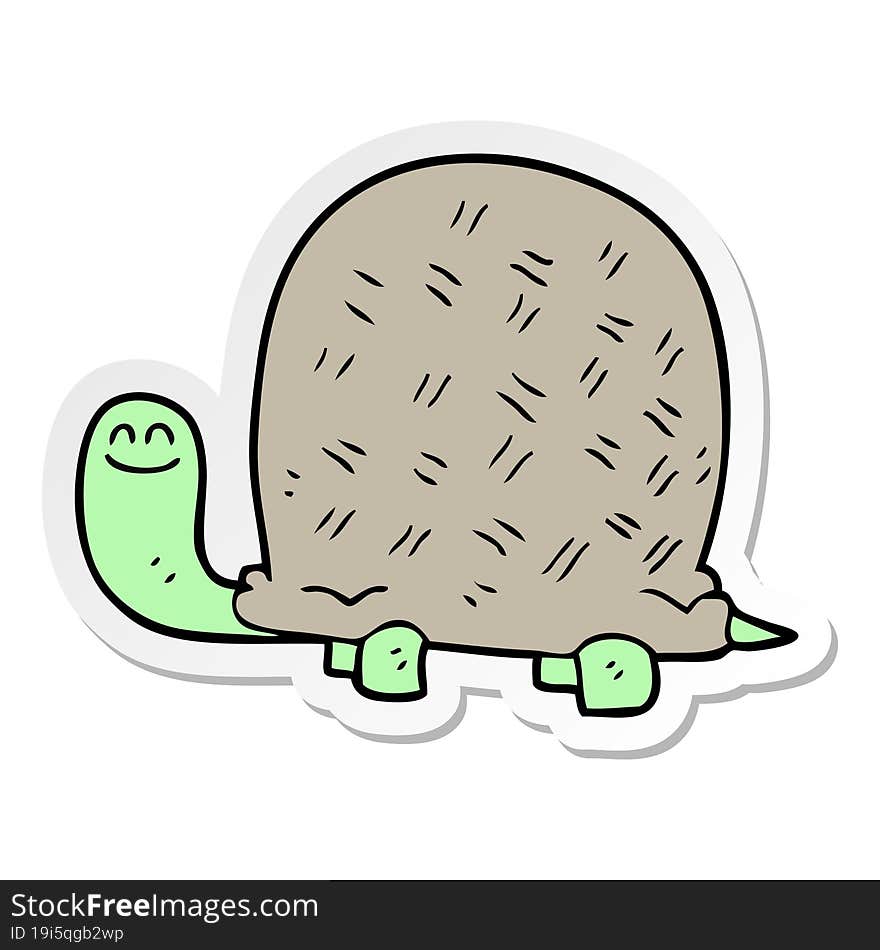 sticker of a cartoon tortoise