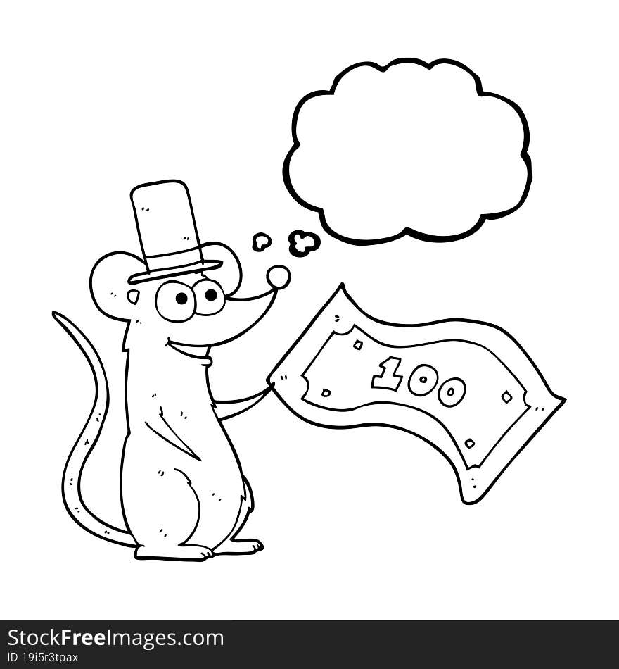 freehand drawn thought bubble cartoon rich mouse