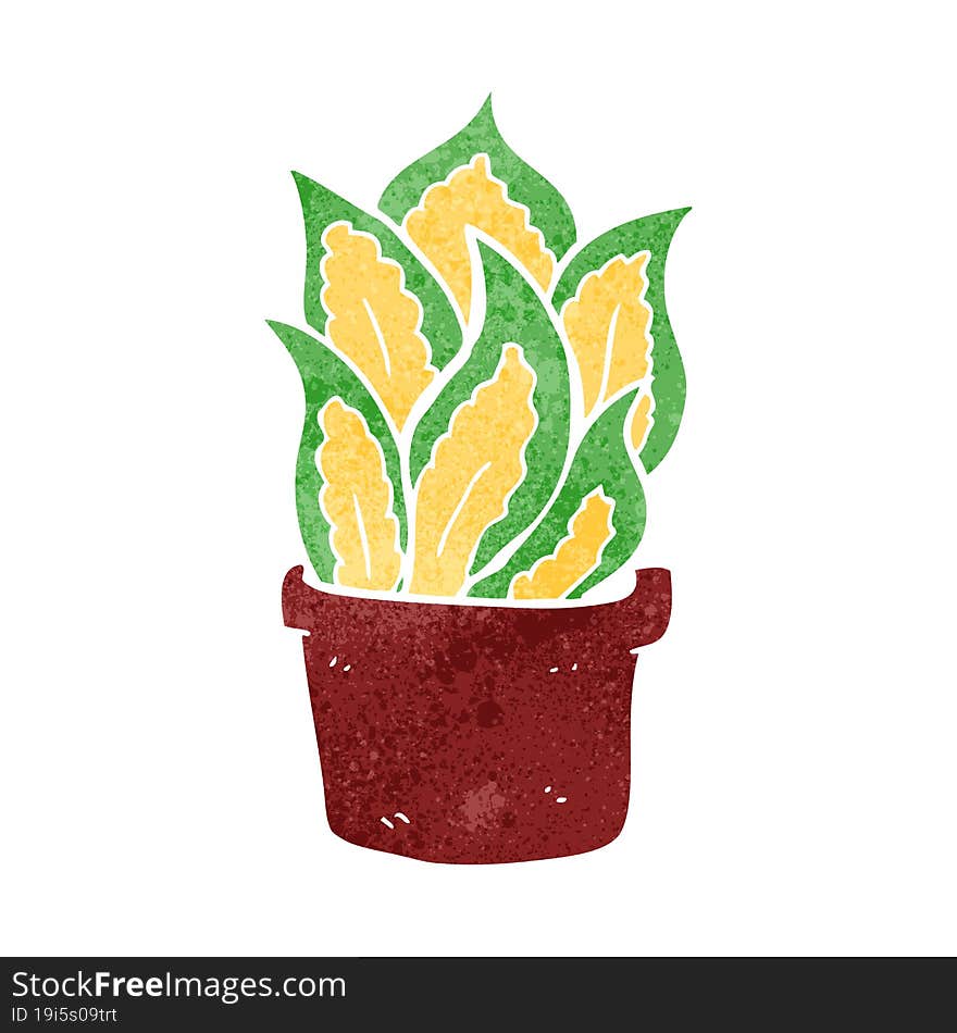 Retro Cartoon House Plant