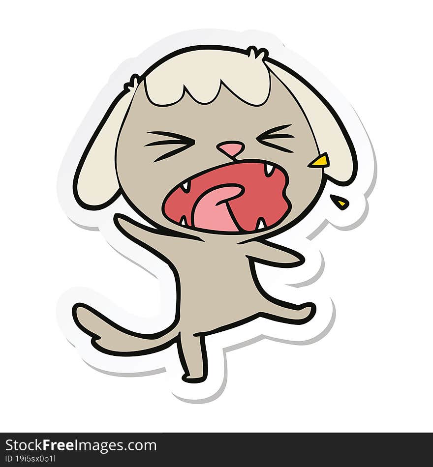 Sticker Of A Cute Cartoon Dog