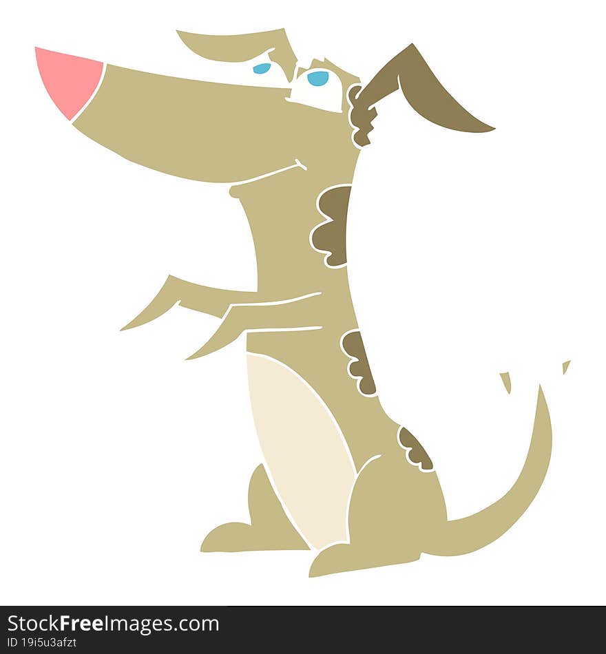 flat color illustration of dog. flat color illustration of dog