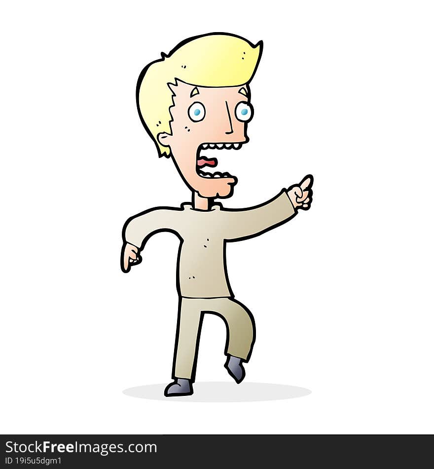 cartoon terrified man