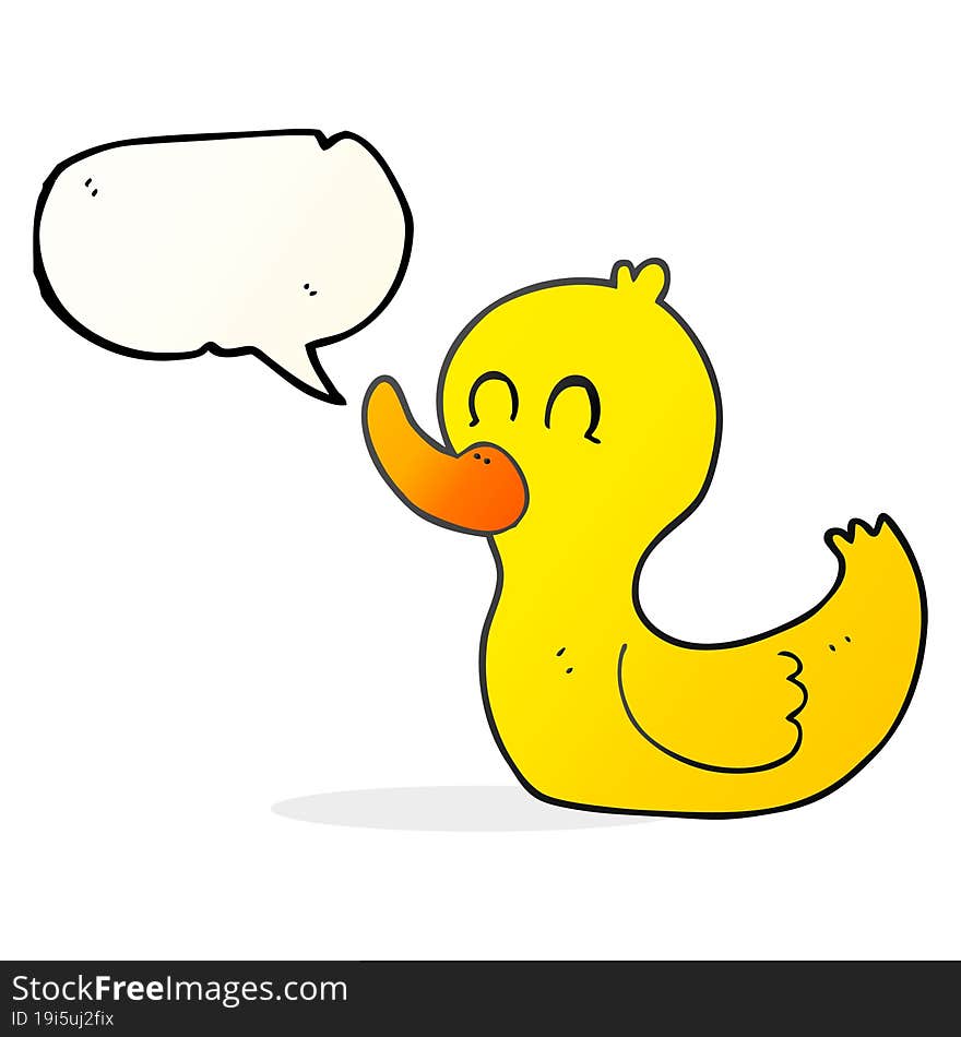 Speech Bubble Cartoon Cute Duck