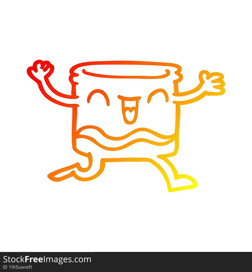 warm gradient line drawing happy cartoon whisky glass