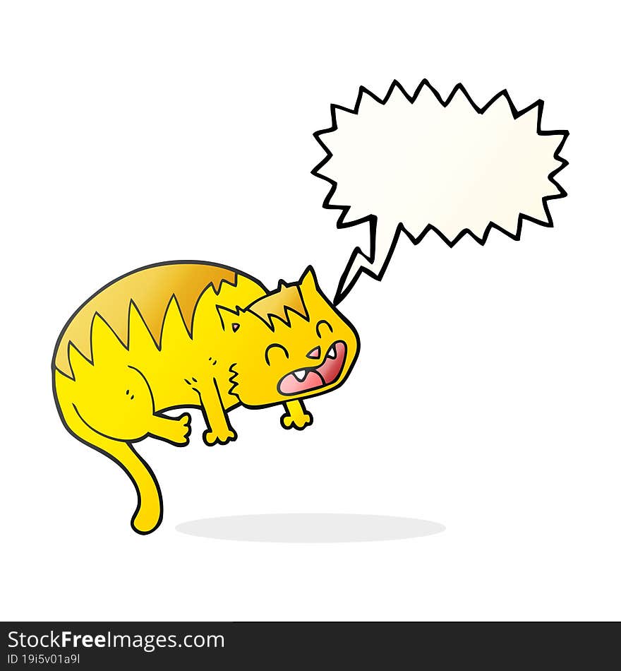 Speech Bubble Cartoon Cat