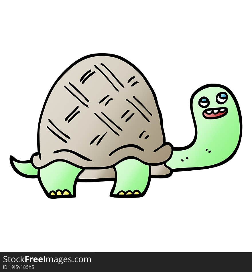 vector gradient illustration cartoon happy turtle