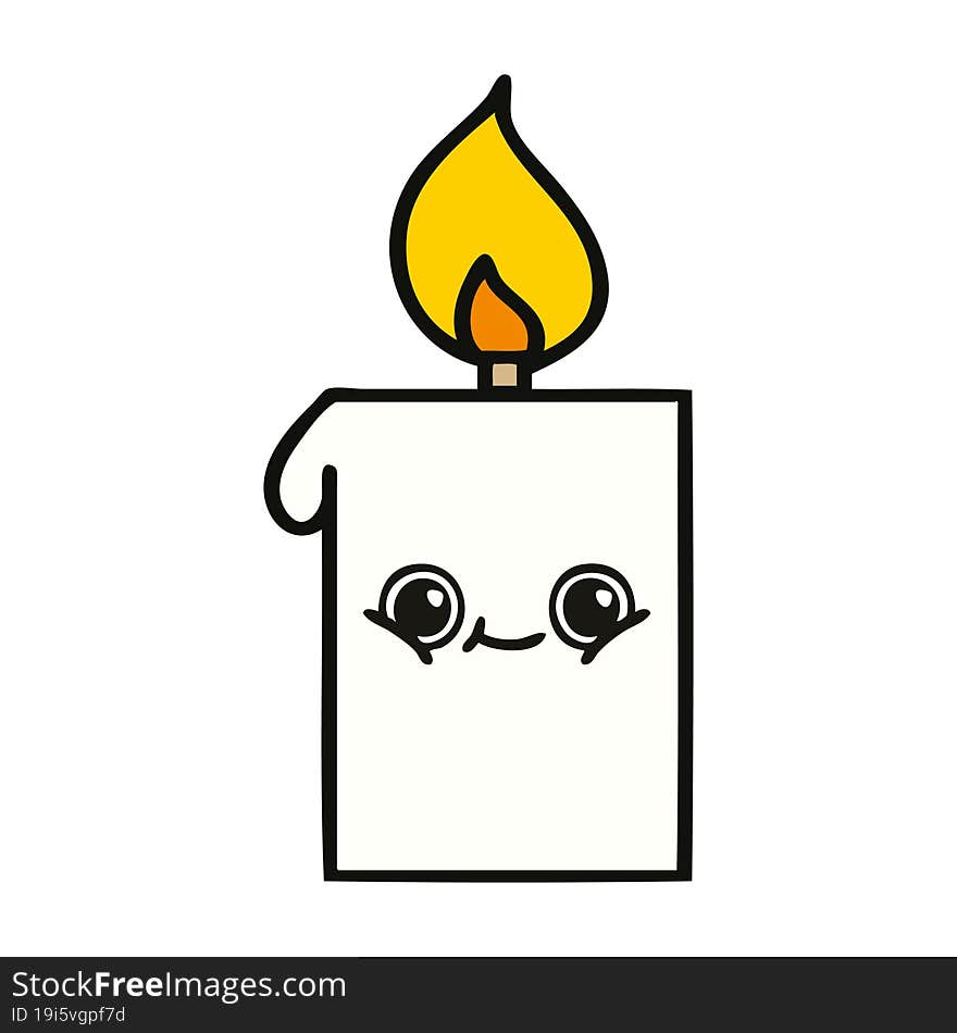 Cute Cartoon Lit Candle