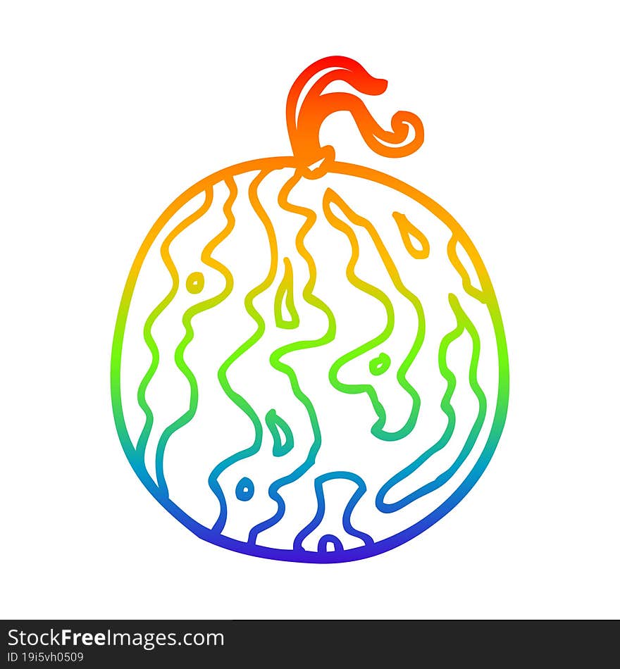 rainbow gradient line drawing cartoon melon