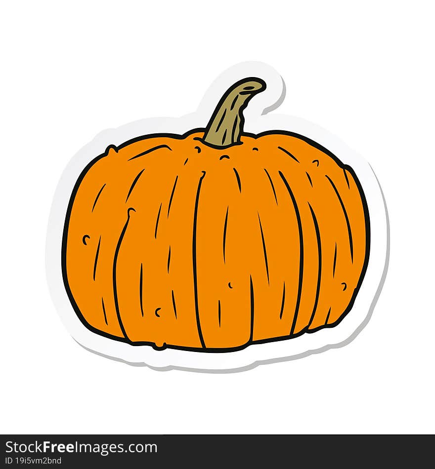 sticker of a cartoon pumpkin