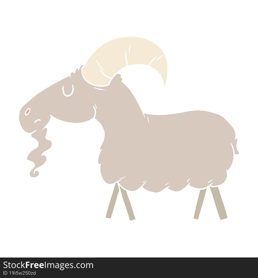 flat color style cartoon goat