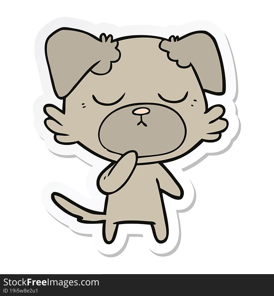 Sticker Of A Cute Cartoon Dog