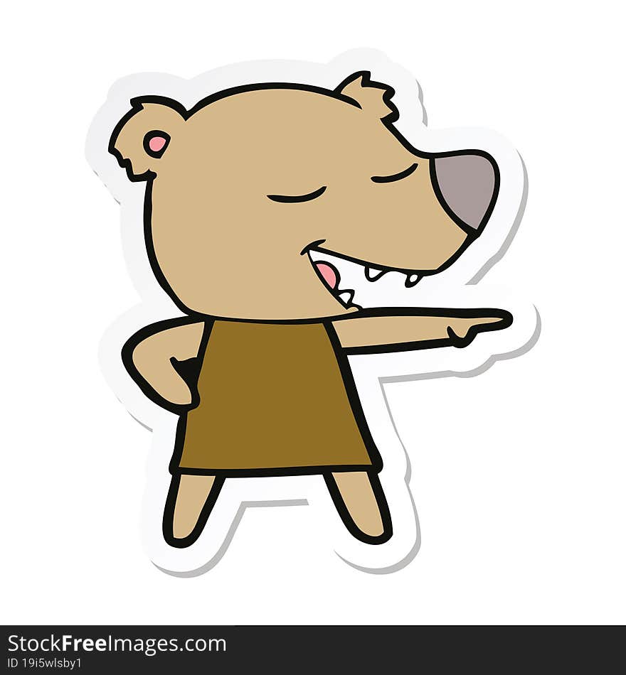 sticker of a cartoon bear