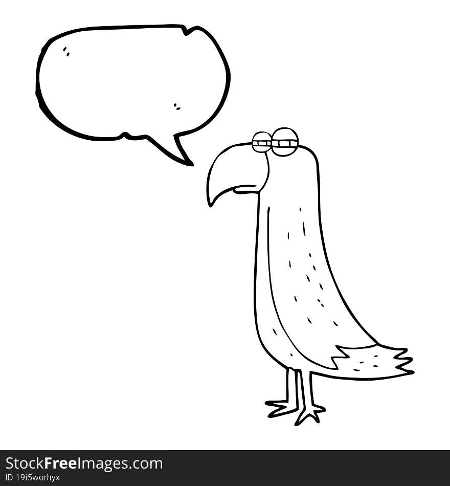 Speech Bubble Cartoon Parrot