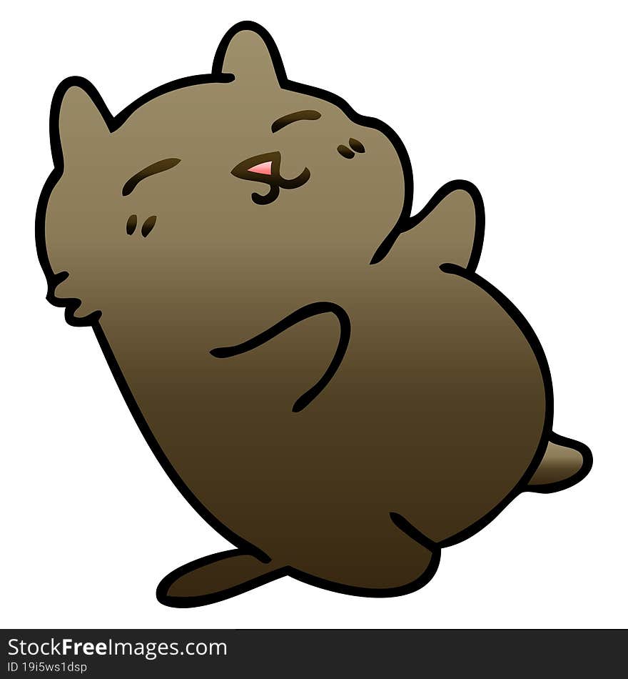 quirky gradient shaded cartoon cat