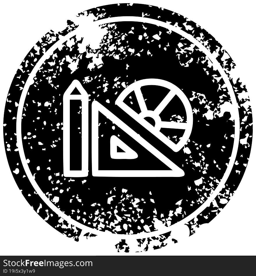 Math Equipment Distressed Icon